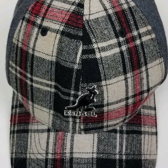 red plaid baseball hat